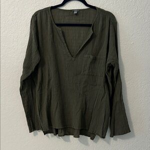 Aerie Dark Olive Long Sleeve Shirt